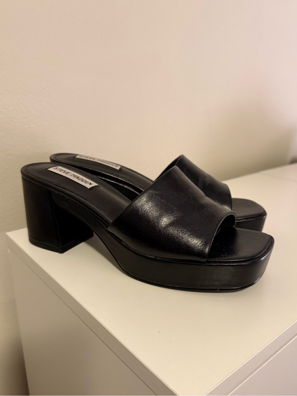 Steve Madden Black Platform Heels